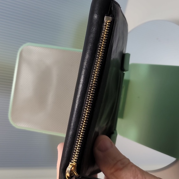 AUTHENTIC MIU MIU TRI-FOLD BLACK LEATHER LONG WALLET GOOD USED CONDITION - Picture 5 of 16